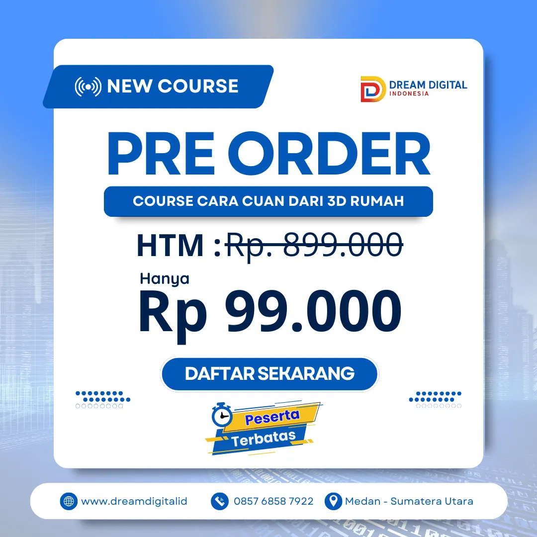 Pre Order Course Cara Cuan Dari 3D Rumah