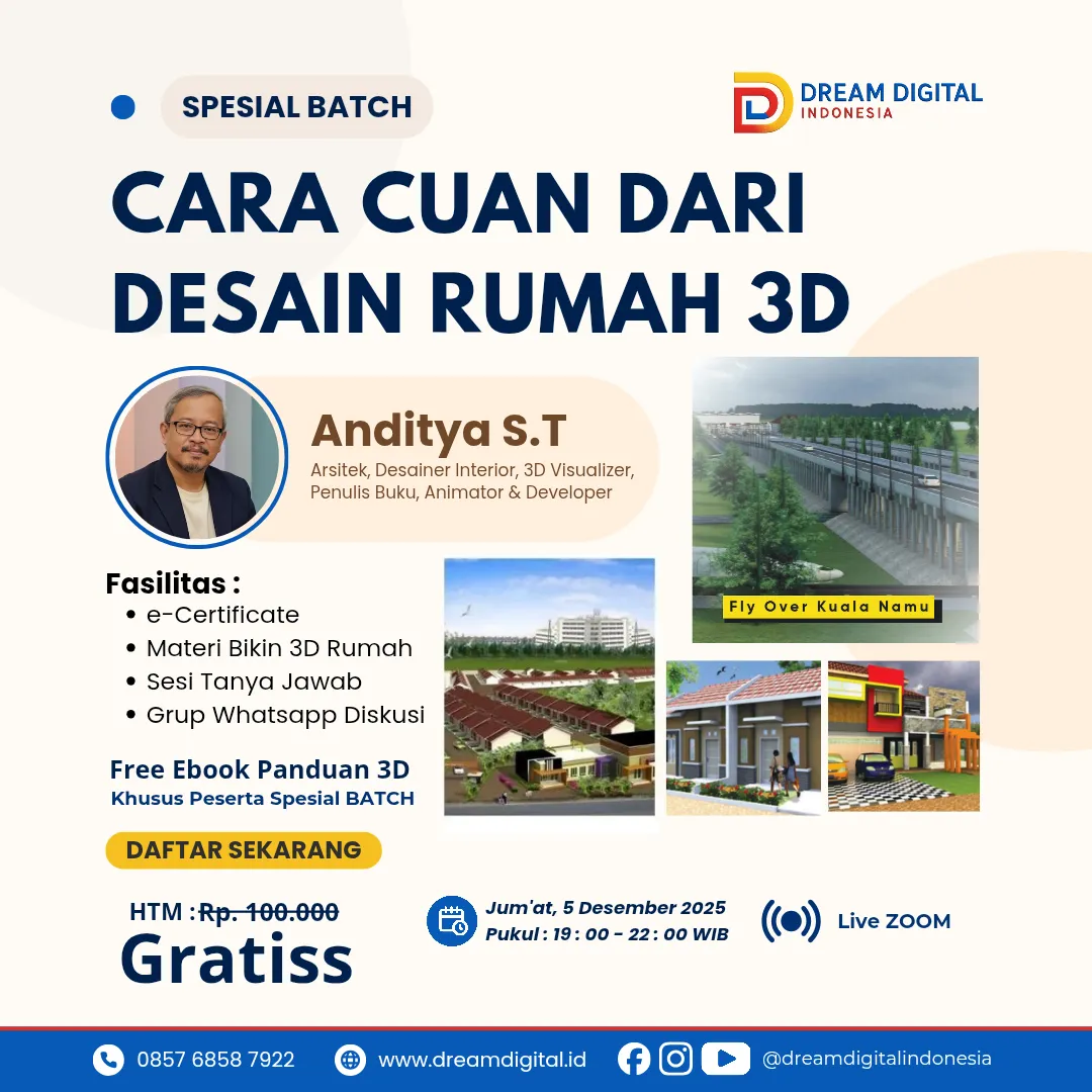 SPESIAL BATCH Cara Cuan Dari Desain 3D Rumah